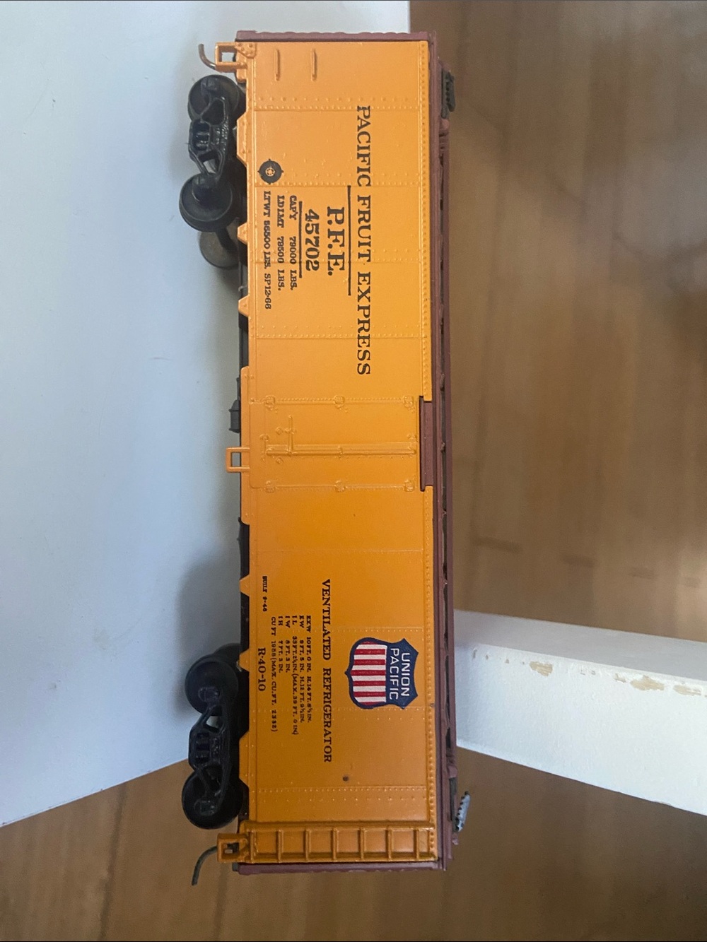 Pacific Fruit Express Yellow Boxcar Toy